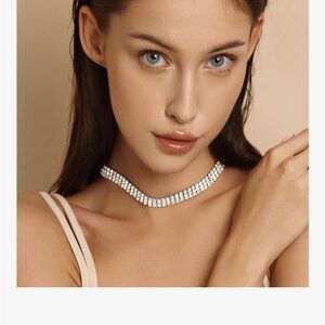 Elegant Rhinestone Necklace Choker